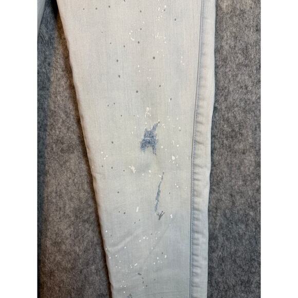 Harley-Davidson Womens Paint Splatter Skinny Jeans Light Wash Stretch - Size 26 - Picture 3 of 9